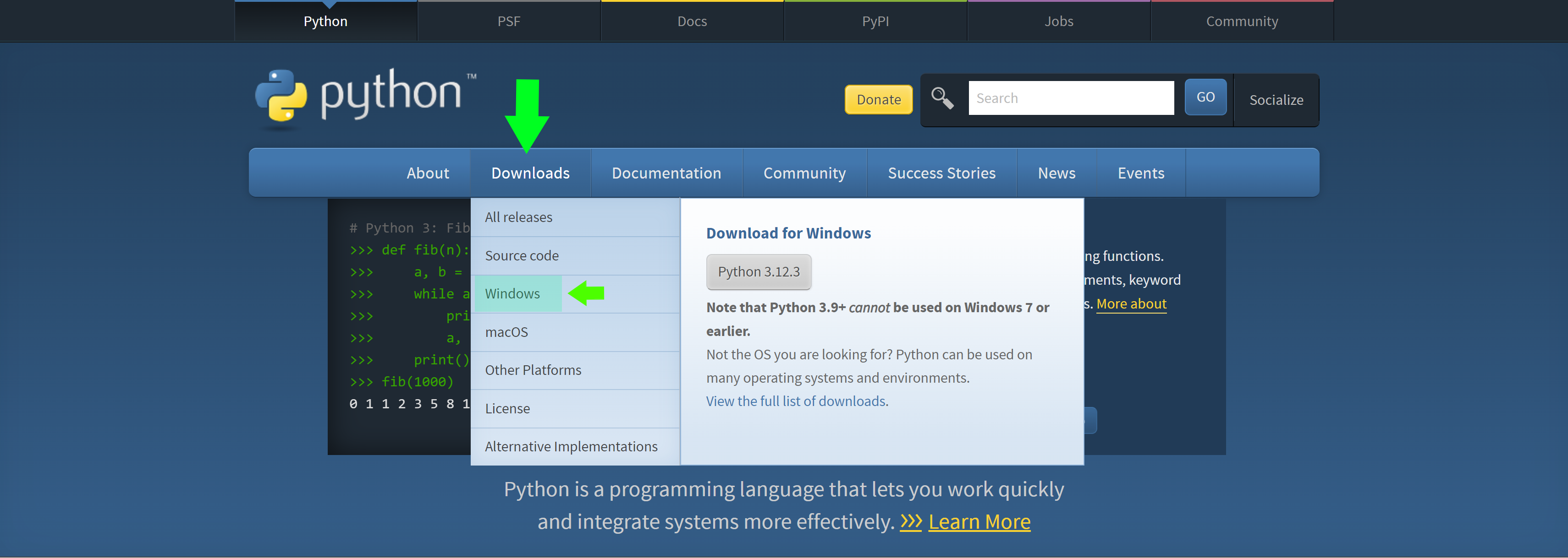 Install Python Windows